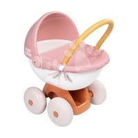 Hlboký kočík s textilom Pram Soft Baby Nurse Smoby pre 42 cm bábiku s 54 cm vysokou ergonomickou