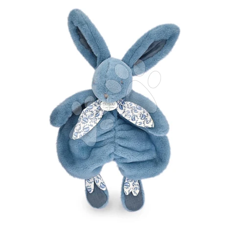 Plyšový zajačik na maznanie Bunny Comforter Blue Doudou et Compagnie v darčekovom balení modrý 2