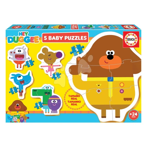 Puzzle pre najmenších Baby Puzzles Hey Duggee Educa 5-obrázkové od 24 mes