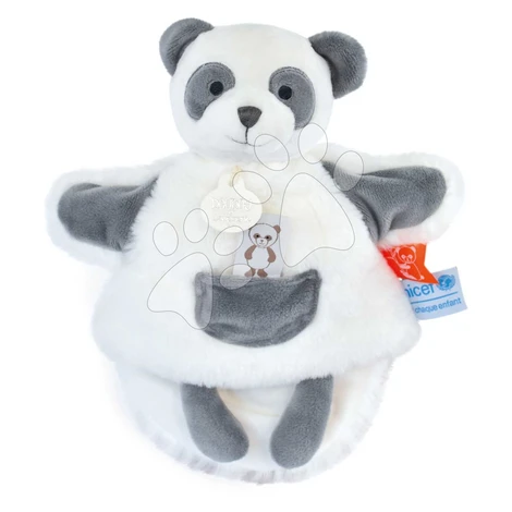 Plyšová panda na bábkové divadlo Panda Hand Puppet Unicef Collection Doudou et Compagnie v darče