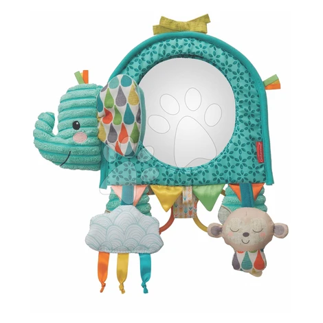 Závesný pultík s aktivitami Slon Go Gaga Elephant Activity Mirror Infantino so zrkadlom od 0 mes