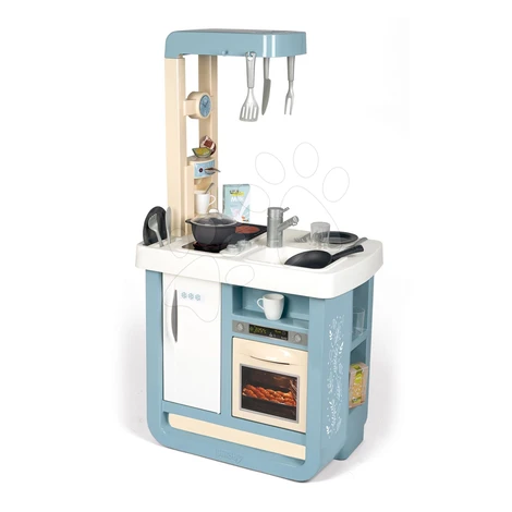 Kuchynka so zvukom Bon Appetit Kitchen Grey Smoby s rúrou na pečenie a chladnička s 23 doplnkami