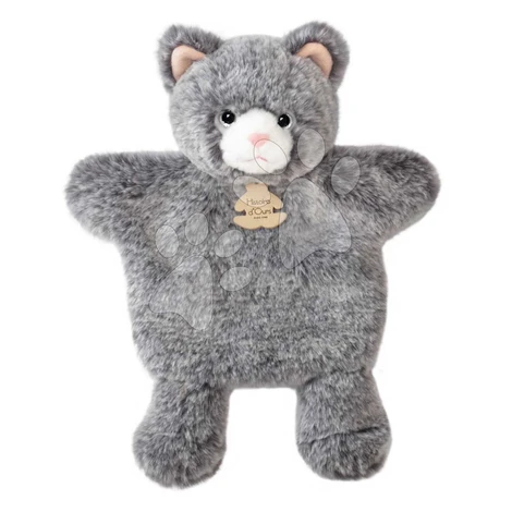 Plyšová mačička na bábkové divadlo Cat Puppet Sweety Mousse Histoire d’ Ours sivá 25 cm od 0 mes