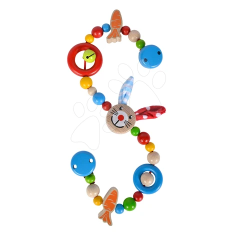 Drevená retiazka Rabbit Pram Chain Baby Eichhorn 54 cm na kočík so zajačikom od 0 mes