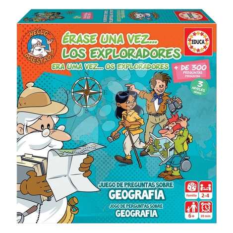 Spoločenská hra vedomostná Once upon a time The Explorers Educa Učíme sa o geografii 300 otázok 