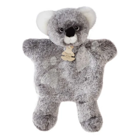 Plyšová koala na bábkové divadlo Koala Puppet Sweety Mousse Histoire d’ Ours sivá 25 cm od 0 mes