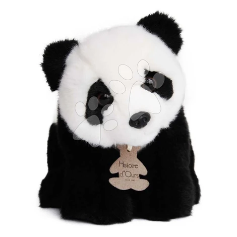 Plyšová panda Les Authentiques Histoire d’ Ours v darčekovom balení čierno-biela 20 cm od 0 mes