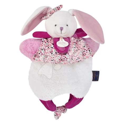 Plyšový zajačik na bábkové divadlo Doudou Amusette 3v1 Doudou et Compagnie ružový 30 cm od 0 mes