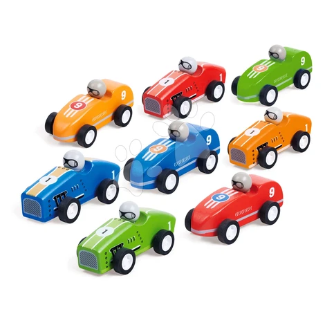 Drevené autíčko s pohonom Car with Pullback Eichhorn naťahovacie dĺžka 10 cm