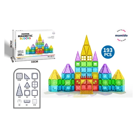 Mamido  Mamido Magnetická stavebnica 193 dielov Rainbow XXL