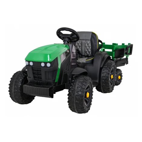 mamido  Detský elektrický traktor Farmer s vlečkou a lopatou zelený