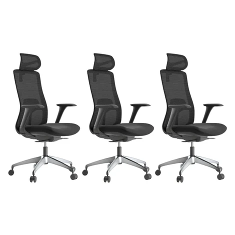 MERCURY 3PACK Ergonomická kancelárska stolička WISDOM, čierny plast, čierna (3 ks)
