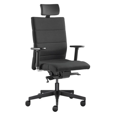 LD SEATING Kancelárska stolička LASER 695-SYS, s opierkou hlavy, čierna, skladová