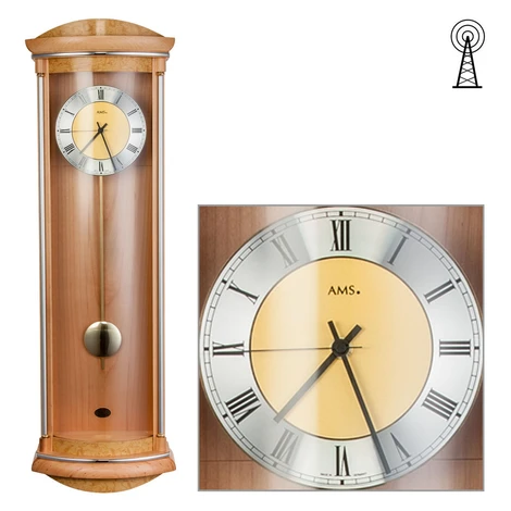 Kyvadlové nástenné hodiny 5080/16 AMS riadené rádiovým signálom, 82cm
