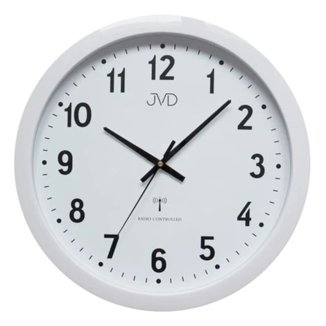 Rádiom riadené nástenné hodiny JVD RH652, biela 40cm