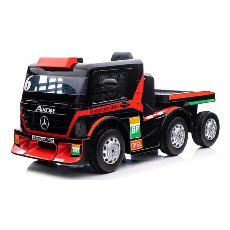 mamido Detský elektrický kamión Mercedes Axor LCD MP4 s návesom červený