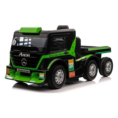 mamido Detský elektrický kamión Mercedes Axor LCD MP4 s návesom zelený