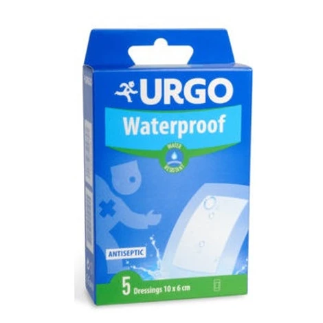 Urgo Waterproof vodeodolná náplasť priehľadná 10x6 cm 5 ks