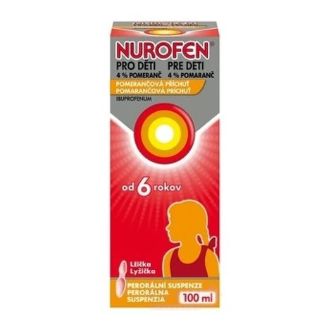 Nurofen suspenzia pre deti 4% pomaranč 100 ml
