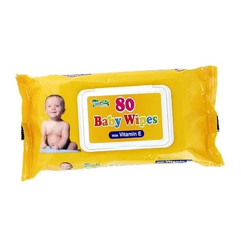 HYGIENICKÉ UTIERKY BABY WIPES S VITAMÍNOM E vlhčené obrúsky 80 ks