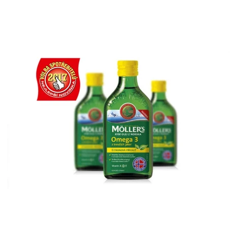 Mollers Omega 3 rybí olej 250 ml citrónová príchuť