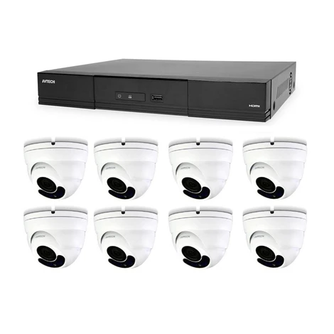 Kamerový set 1x AVTECH NVR AVH2109AX a 8x 5MPX IP Dome kamera AVTECH DGM5406ASE + 8x Kábel UTP 1