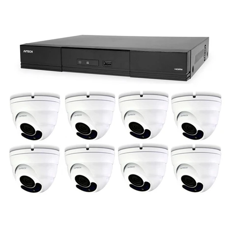 Kamerový set 1x AVTECH NVR AVH2109AX a 8x 2MPX Motorzoom IP Dome kamera AVTECH DGM2443SVSE + 8x 