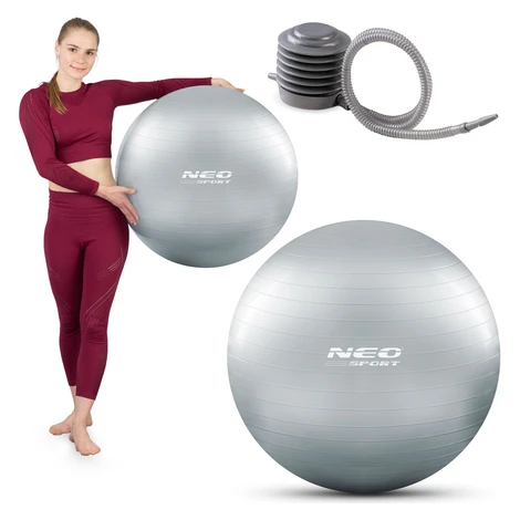 Neo-Sport Gymnastická lopta 65 cm Neo Sport NS-951 - strieborná