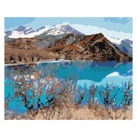 Diamantové maľovanie - JAZERO ISKANDERKUL Rámovanie: vypnuté plátno na rám, Rozmer: 40x50 cm