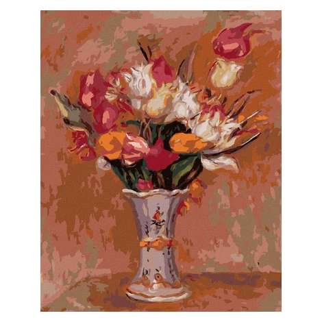 Diamantové maľovanie - TULIPÁNY (PIERRE-AUGUSTE RENOIR) Rámovanie: vypnuté plátno na rám, Rozmer