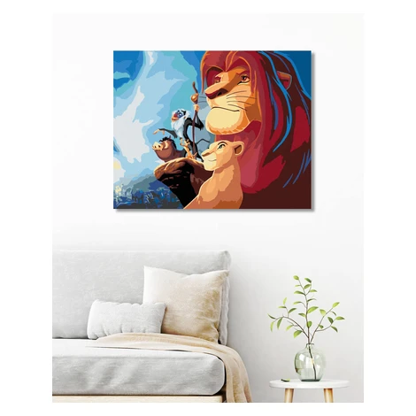 Maľovanie podľa čísel - PLAGÁT LEVÍ KRÁĽ II Rámovanie: vypnuté plátno na rám, Rozmer: 80x100 cm