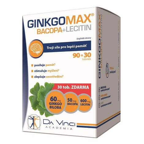 DA VINCI ACADEMIA GinkgoMAX+Bacopa+Lecitín 90+30 kapsúl