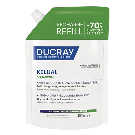 DUCRAY Kelual Squanorm regulačný šampón proti mastným lupinám náplň 400 ml
