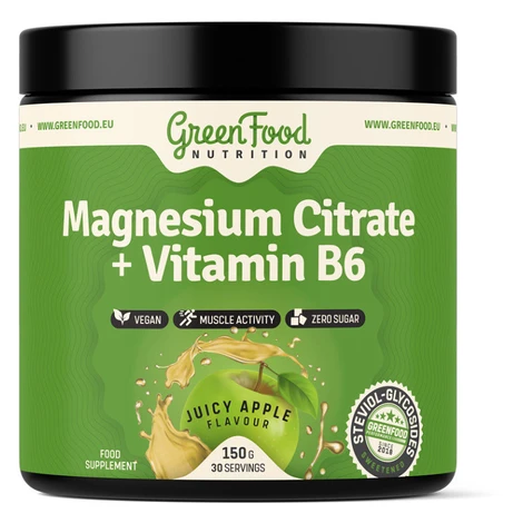 GREENFOOD NUTRITION Magnesium Citrate + Vitamín B6 juicy apple 150 g