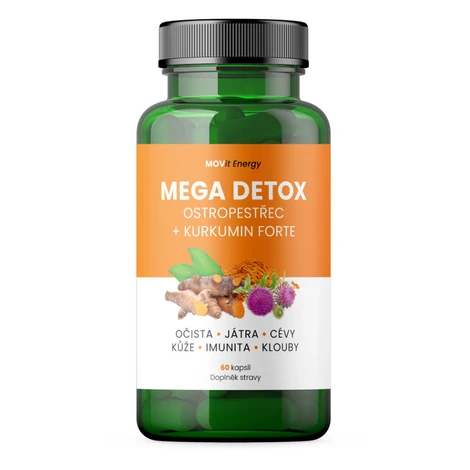 MOVIT ENERGY Mega detox Pestrec a Kurkumin forte 60 vegánskych kapsúl