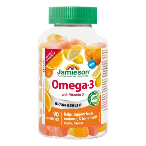 JAMIESON Omega-3 Gummies 90 želatínových pastiliek