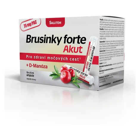 SALUTEM Brusnice forte akut + D-Manóza 10 ampuliek