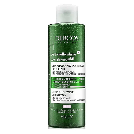 VICHY Dercos K Šampón proti lupinám s peelingovým efektom 250 ml
