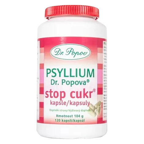 DR. POPOV Psyllium Stop cukor 120 kapsúl