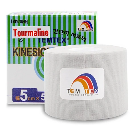 TEMTEX Kinesio tejpovacia páska Tourmaline biela 5 cm x 5 m