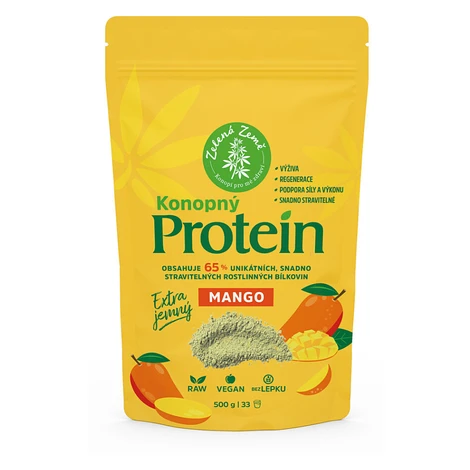 ZELENÁ KRAJINA Konopný proteín extra jemný s mangom 500 g