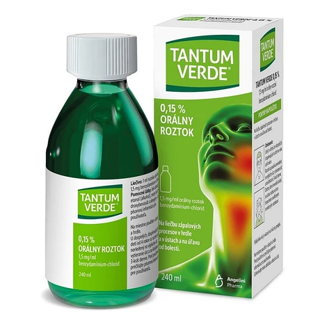 TANTUM VERDE 0,15% orálny roztok 240 ml