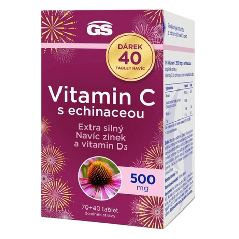 GS Vitamín C 500 s echinaceou 70+40 tabliet NAVYŠE
