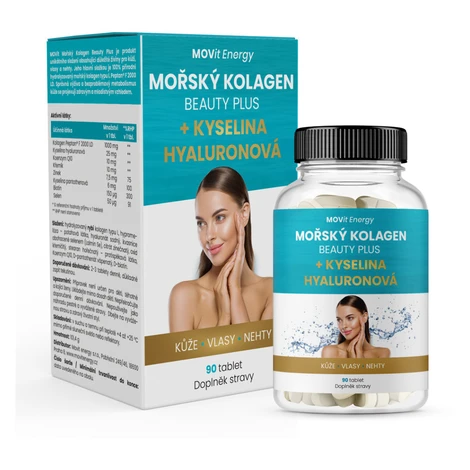 MOVIT ENERGY Morský kolagén beauty plus + Kyselina hyalurónová 90 tabliet