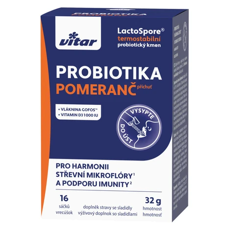 VITAR Probiotiká + vláknina + vitamín C a D 16 sáčkov Vitar Veteriane