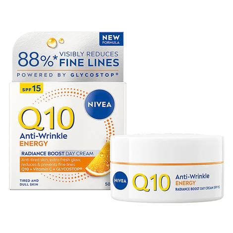 NIVEA Q10 Energy Energizujúci denný krém proti vráskam OF 15 50 ml
