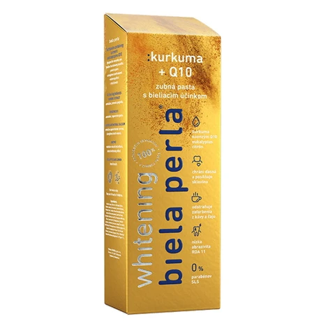 BIELA PERLA Bieliaca zubná pasta kurkuma + Q10 75 ml