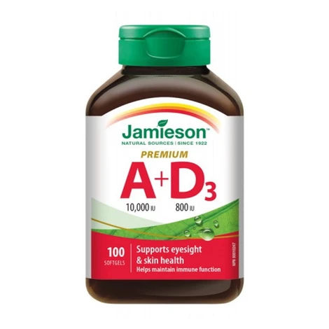 JAMIESON Vitamín A a D3 Premium 10000 IU/ 800 IU 100 kapsúl