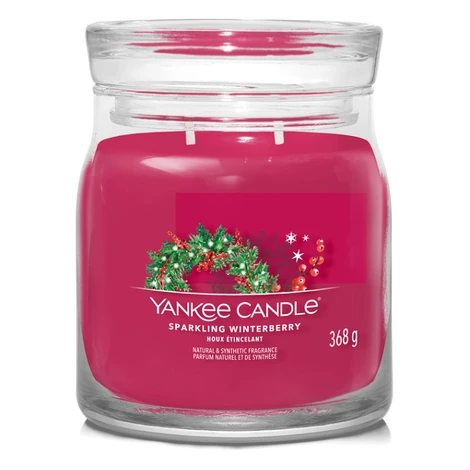 YANKEE CANDLE Signature Vonná sviečka 2 knôty Sparkling Winterberry 368 g