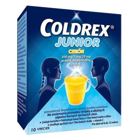 COLDREX Junior Citrón 10 vreciek